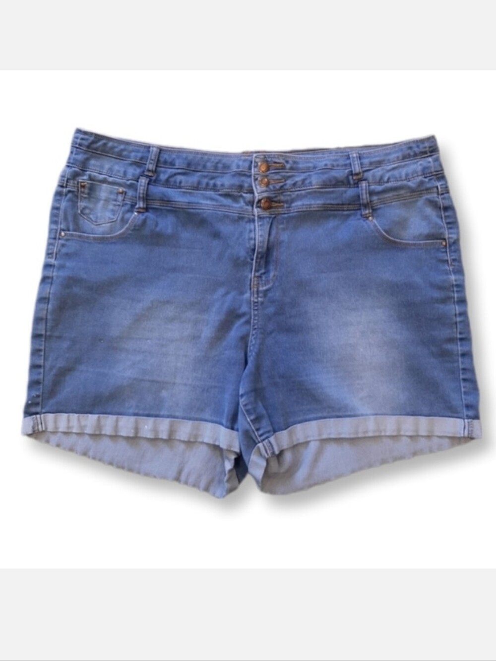 MAKERS OF TRUE ORIGINALS High Waist Denim Jeans Cuffed Womens Plus Size 18
